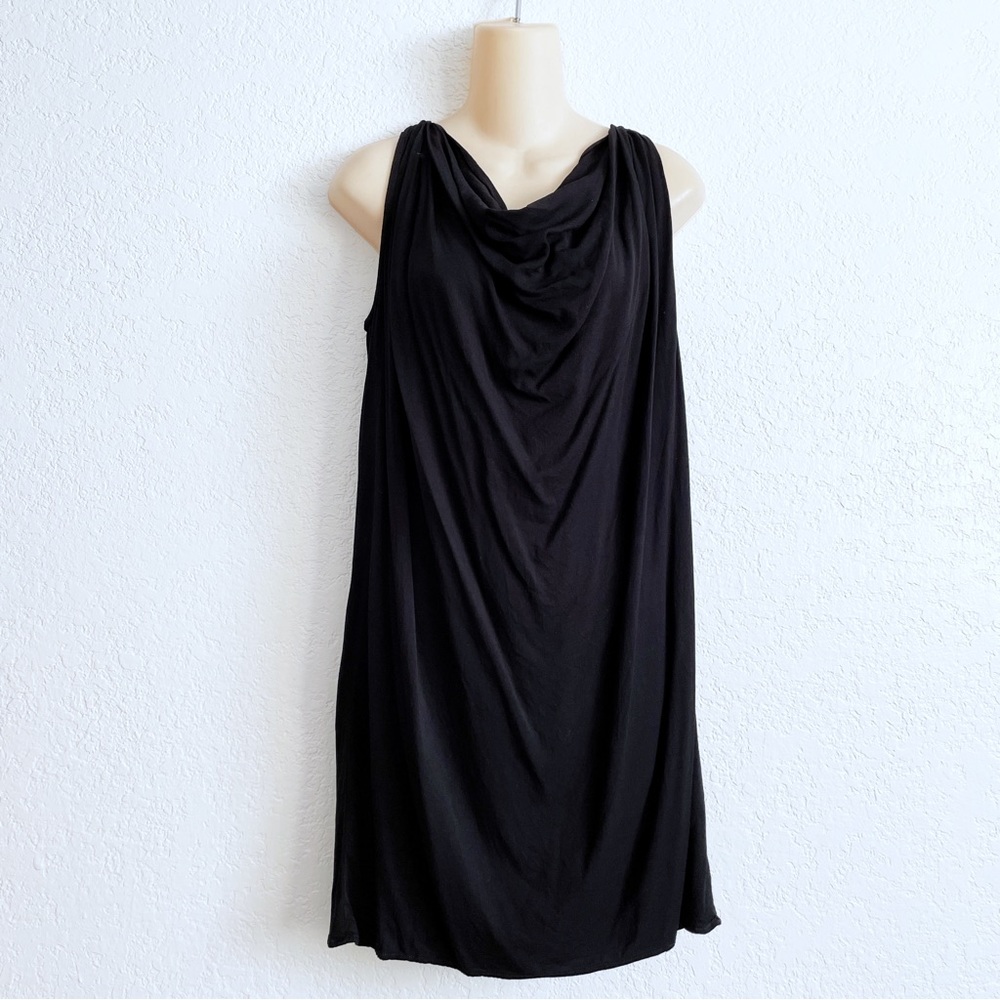 Michael Stars Rylie Black Draped Sleeveless Halter Short Dress XS DRY36